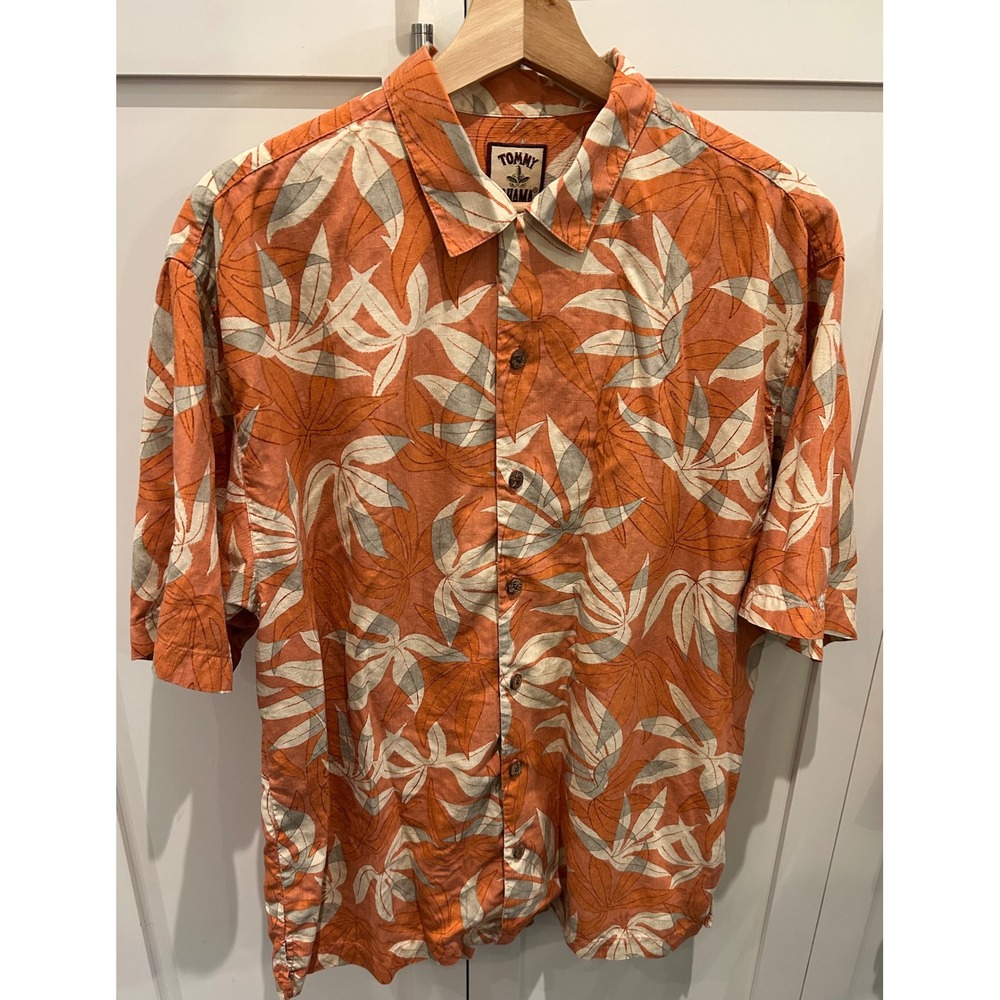VTG Tommy Bahama Silk Shirt camp‎ beach travel resort colourful